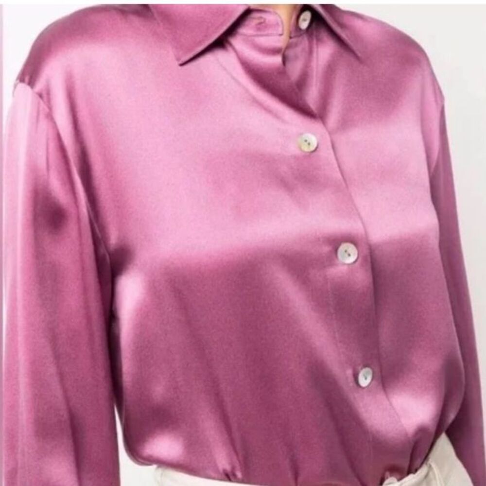 Vince Silk Satin Button Down Blouse – New With Tags - Picture 4 of 7